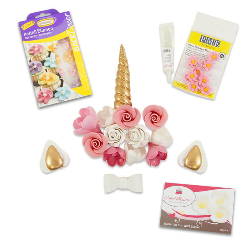 Décorations de décoration de gâteau licorne avec boule de fleur artificielle papillon décorations de gâteau joyeux anniversaire pour fournitures de