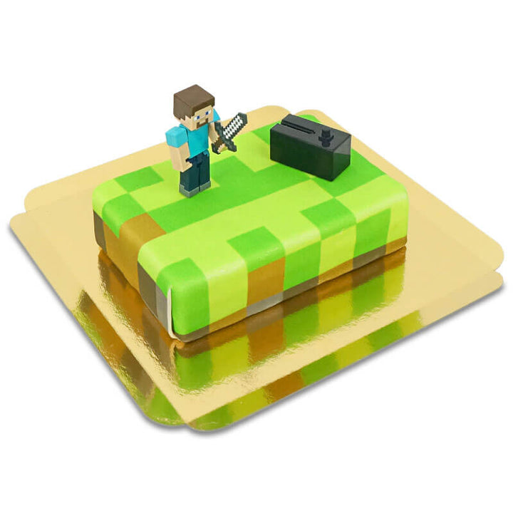 Figurine Minecraft® sur gâteau « monde des jeux »
