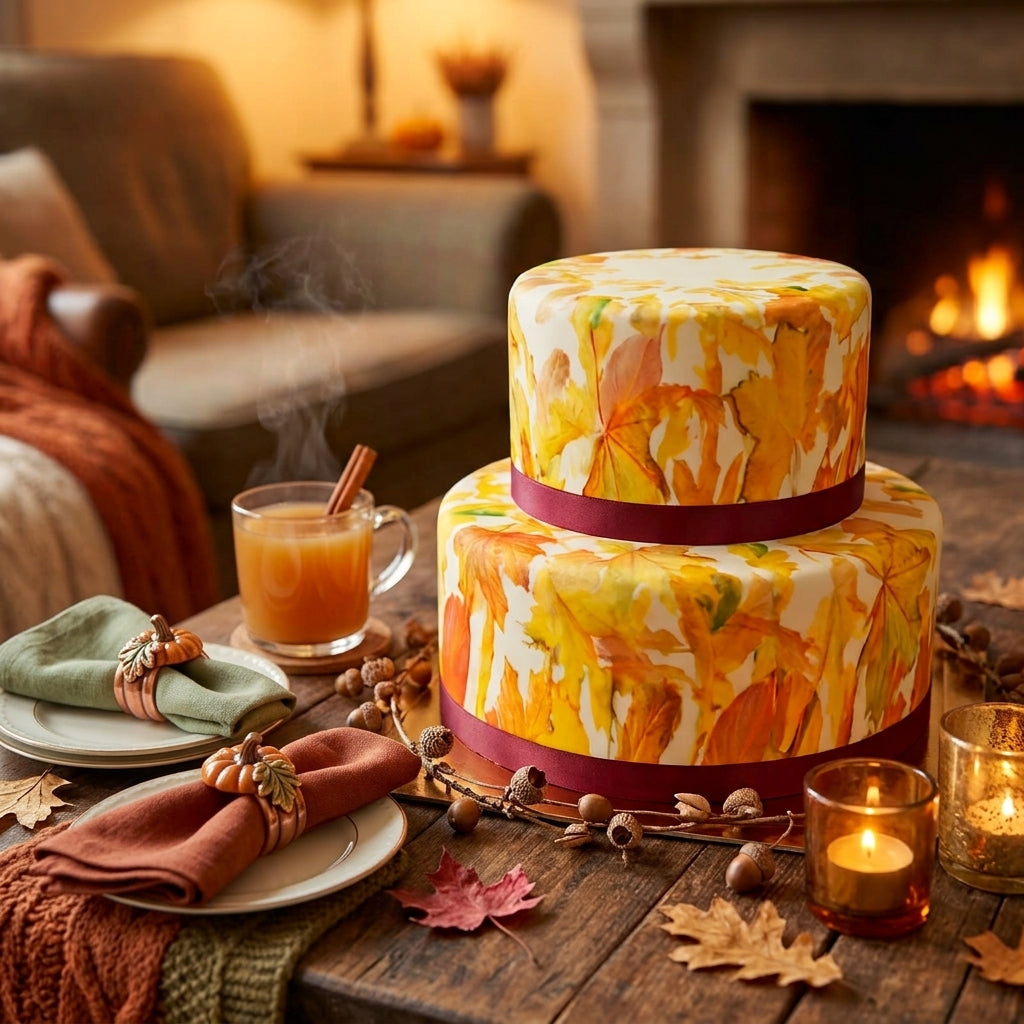 Gâteau Feuilles d'Automne Deluxe 2 étages