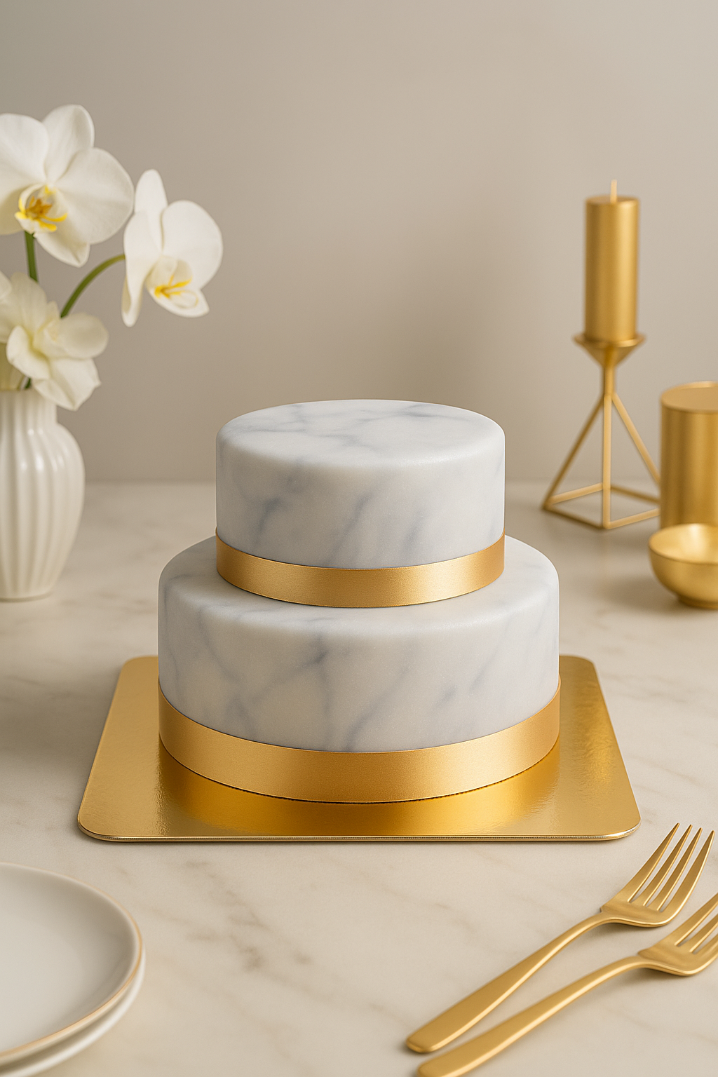 Gâteau Deluxe motif marbré à 2 étages