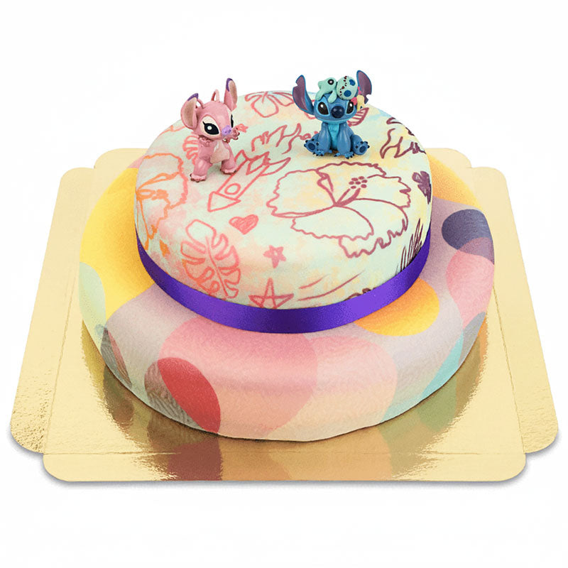 Angel & Stitch® sur gâteau 2 étages 