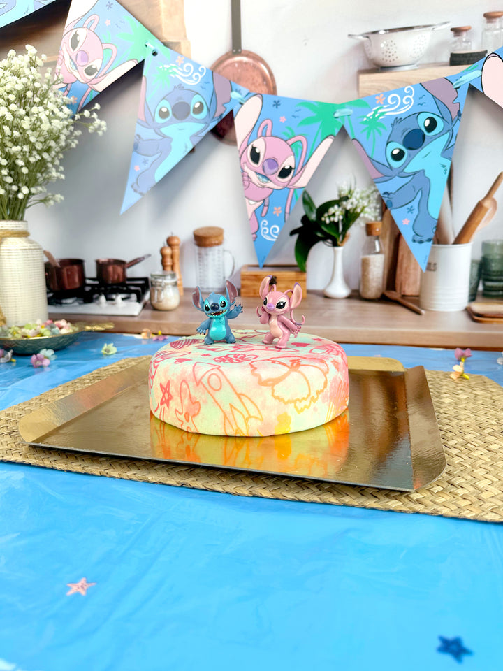 Angel & Stitch® sur gâteau tropical Deluxe