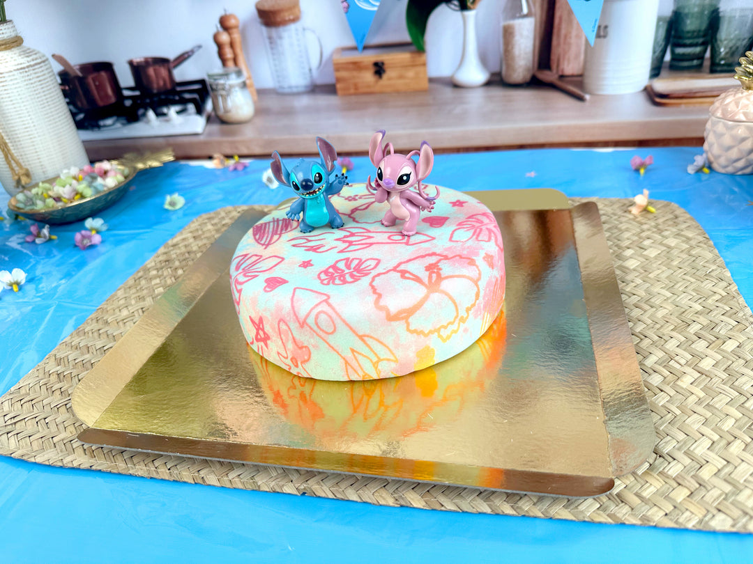 Angel & Stitch® sur gâteau tropical Deluxe