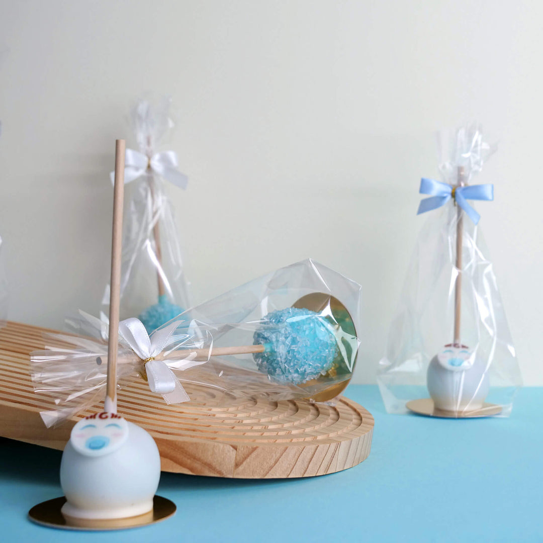 Cake-Pops "Babyface" bleus (10 pièces)