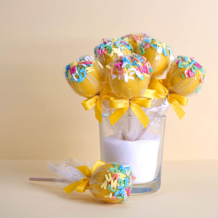 Cake-Pops alphabet jaunes (12 pièces)