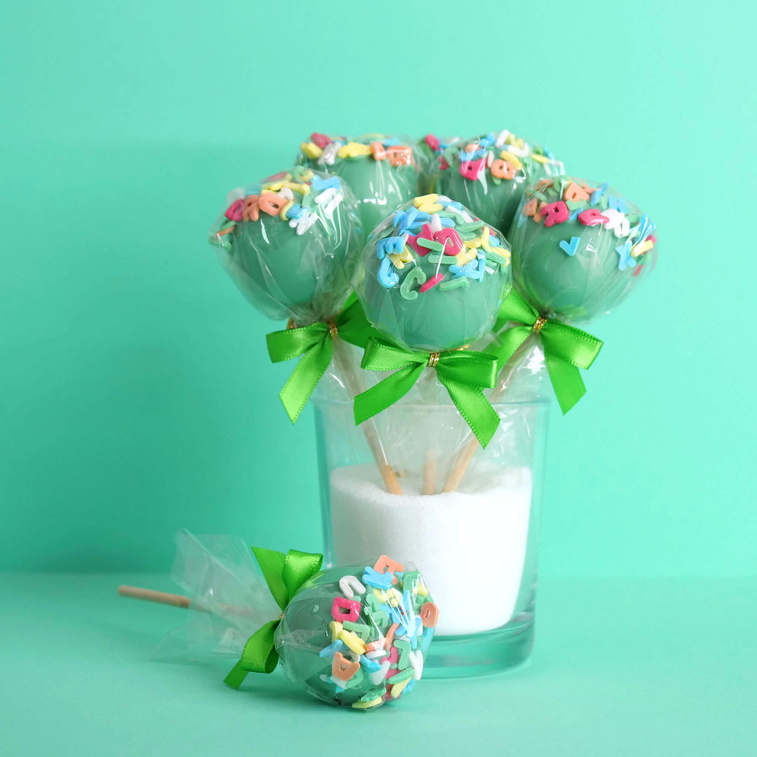 Cake-Pops alphabet verts (12 pièces)