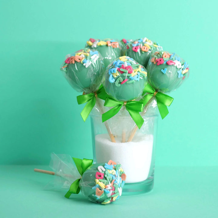 Cake-Pops alphabet verts (12 pièces)