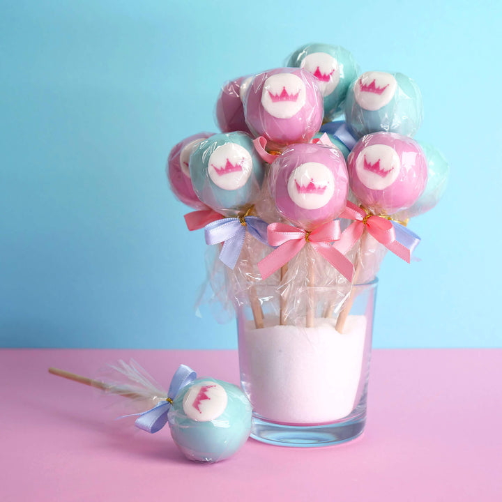 Cake-Pops avec glaçage coloré et logo (12 pièces)