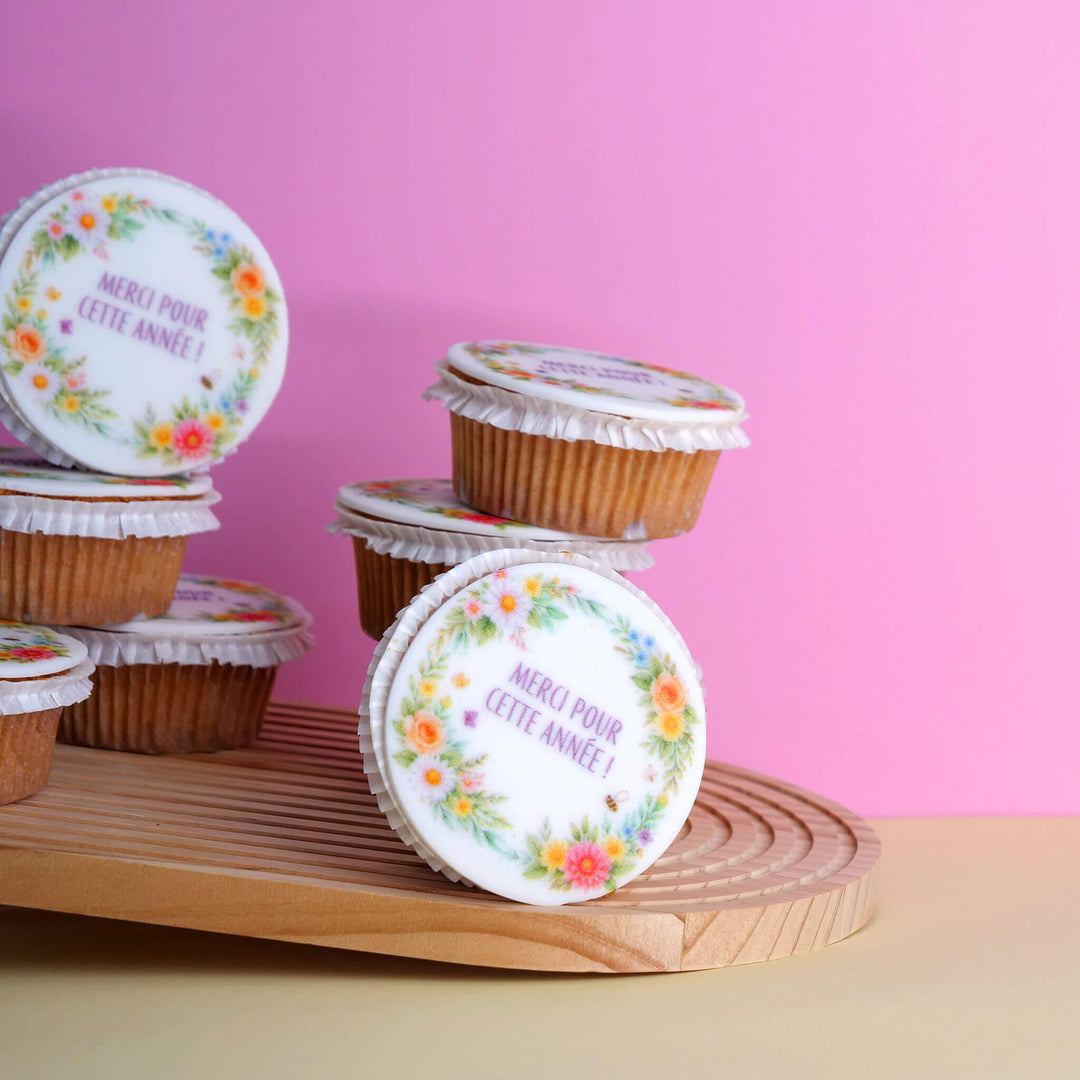 Cupcakes "Merci pour cette année" (9 pièces)