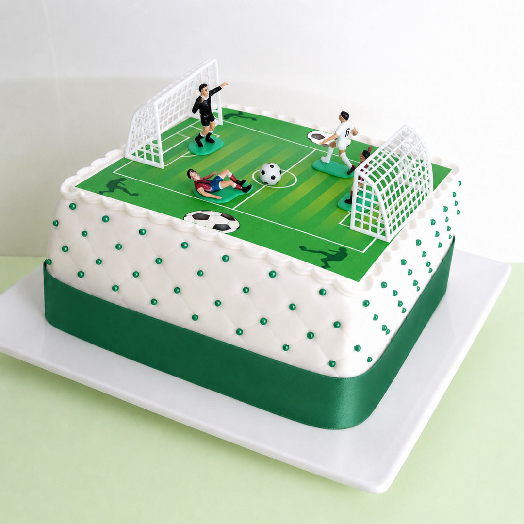 Gâteau terrain de football avec ses joueurs Deluxe