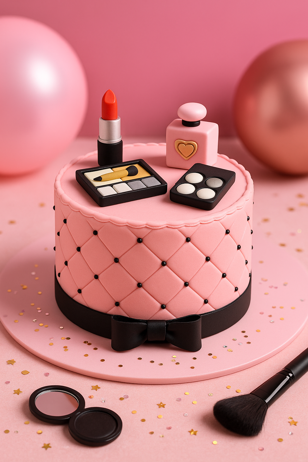 Gâteau Deluxe maquillage avec ruban noir