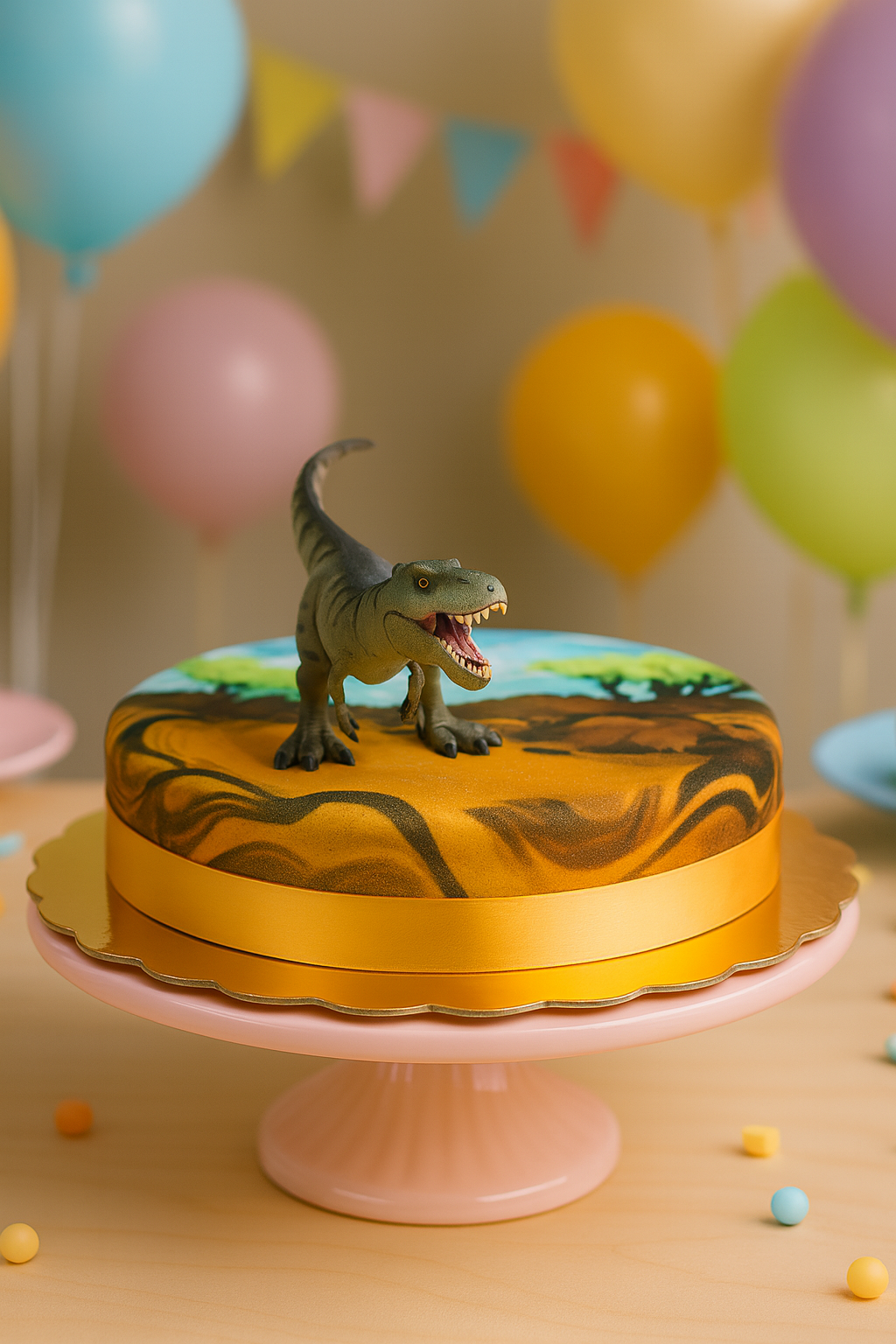 Dino-Torte mit T-Rex Figur