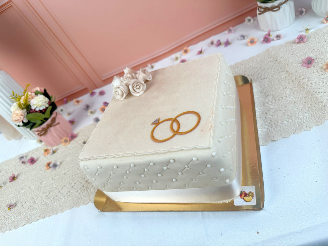 Gâteau de mariage Deluxe carré