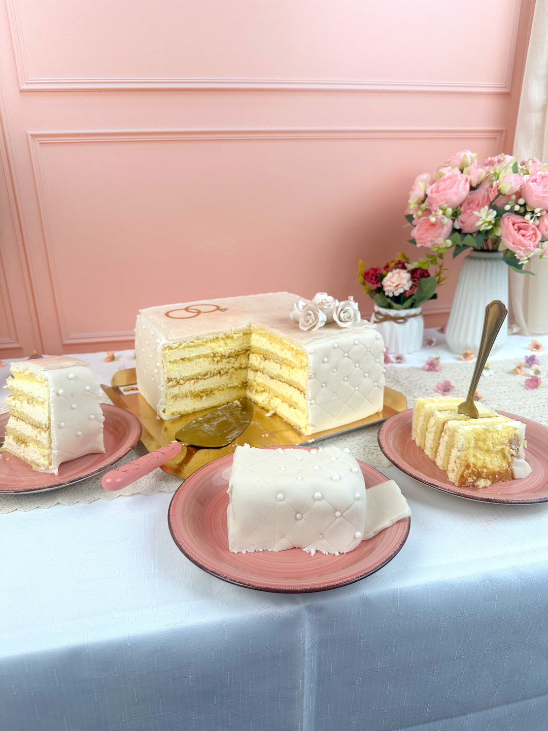 Gâteau de mariage Deluxe carré