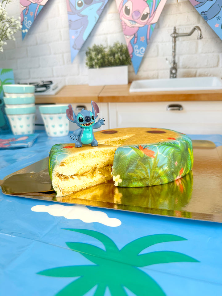 Stitch® sur gâteau plage tropicale