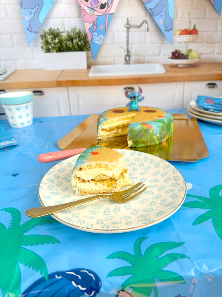 Stitch® sur gâteau plage tropicale