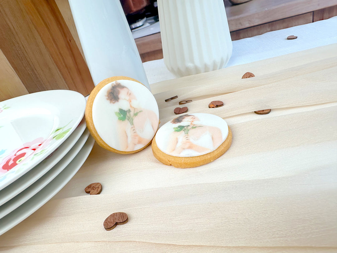 Biscuits photos ronds (12 pièces)