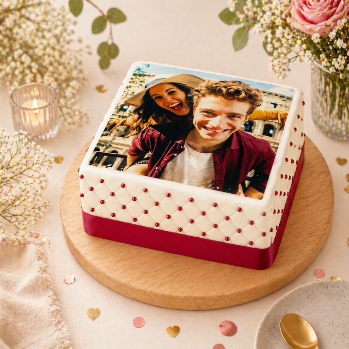 Gâteau photo carré deluxe 