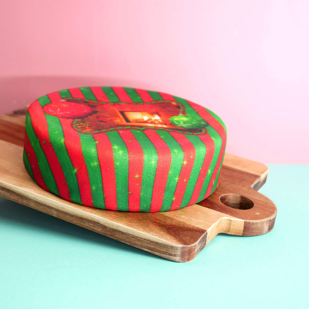 Gâteau photo cadre Noël rond