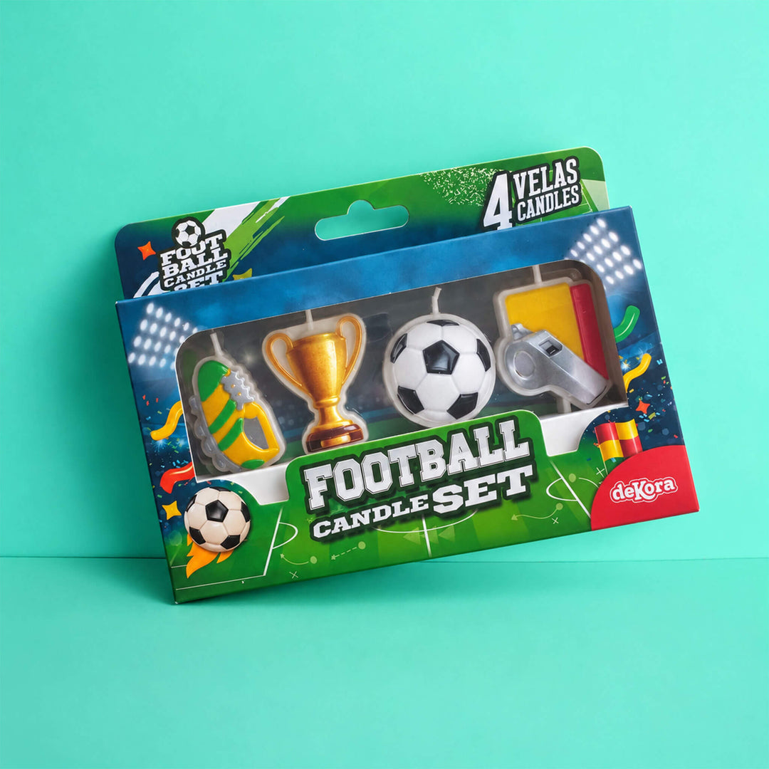 Set de bougies football (4 pièces)