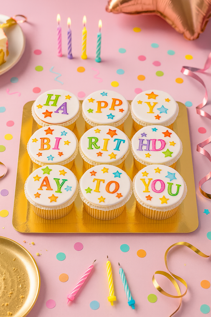 Cupcakes d'anniversaire (9 pièces)
