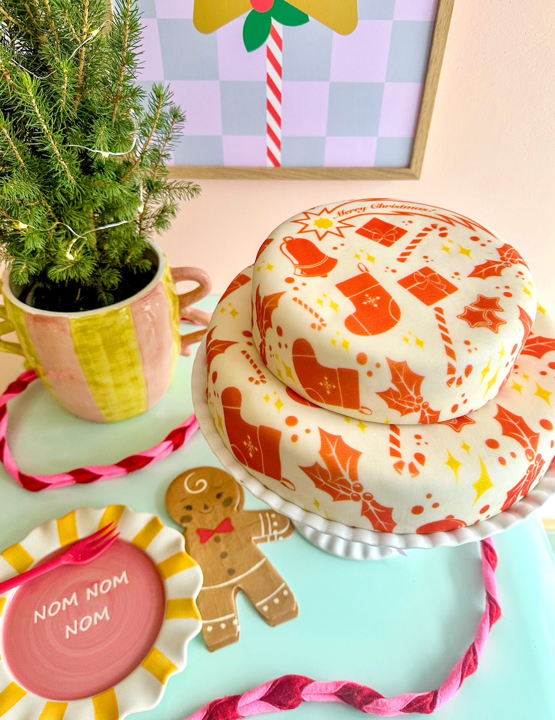 Gâteau papier cadeau de Noël