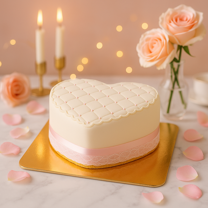 Gâteau de mariage en forme de cœur Deluxe