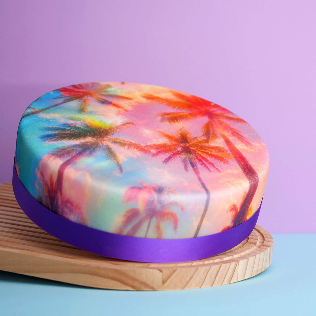 Gâteau kaléidoscope palmiers