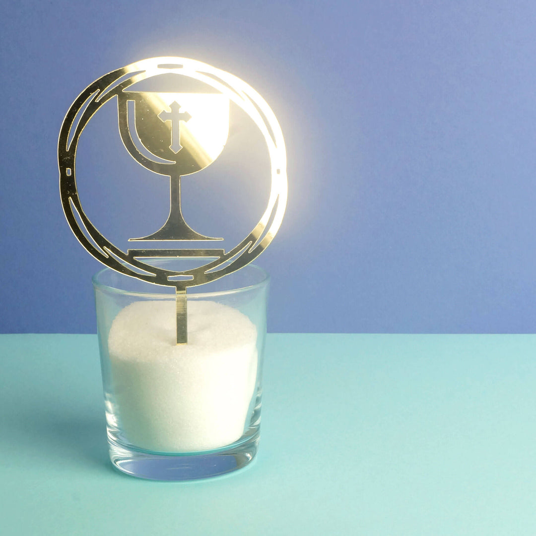 Cake-Topper "Communion" doré