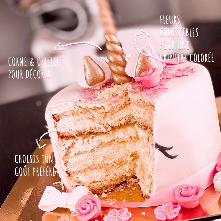 Gâteau Licorne Rose