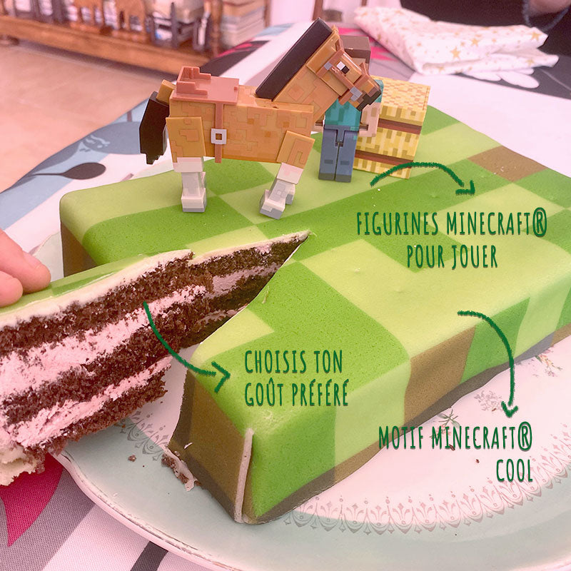 Figurine Minecraft® sur gâteau « monde des jeux »