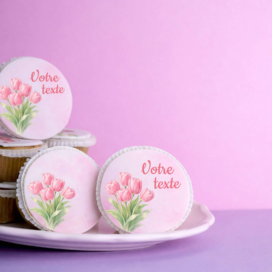 Cupcakes Fête des Mères tulipes (9 pièces)