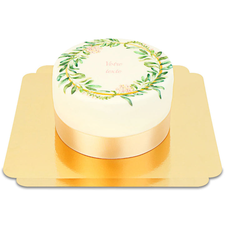 Gâteau eucalyptus Deluxe avec inscription personnalisée