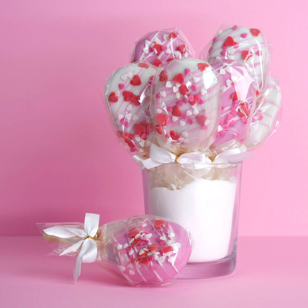 Cake-Pops Love avec vermicelles cœur (10 pièces)