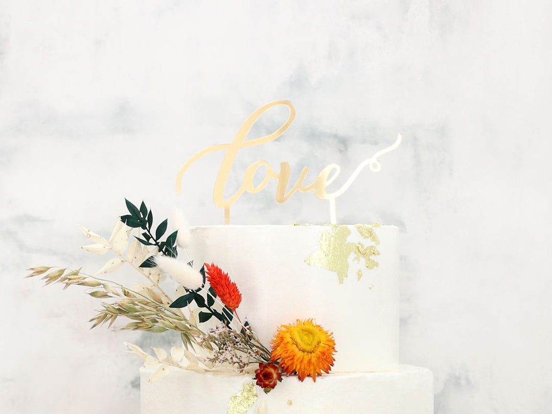 Cake Love Topper Gold