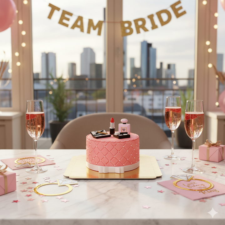 Gâteau Deluxe maquillage avec ruban blanc