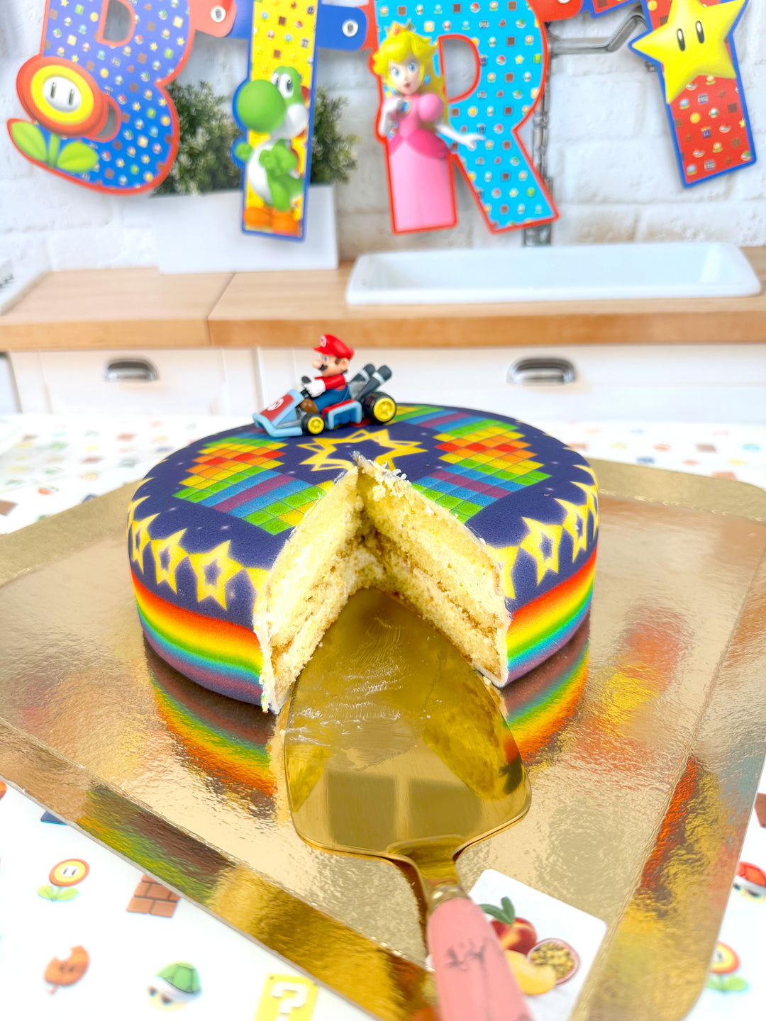 Mario Kart® sur gâteau Route aux étoiles
