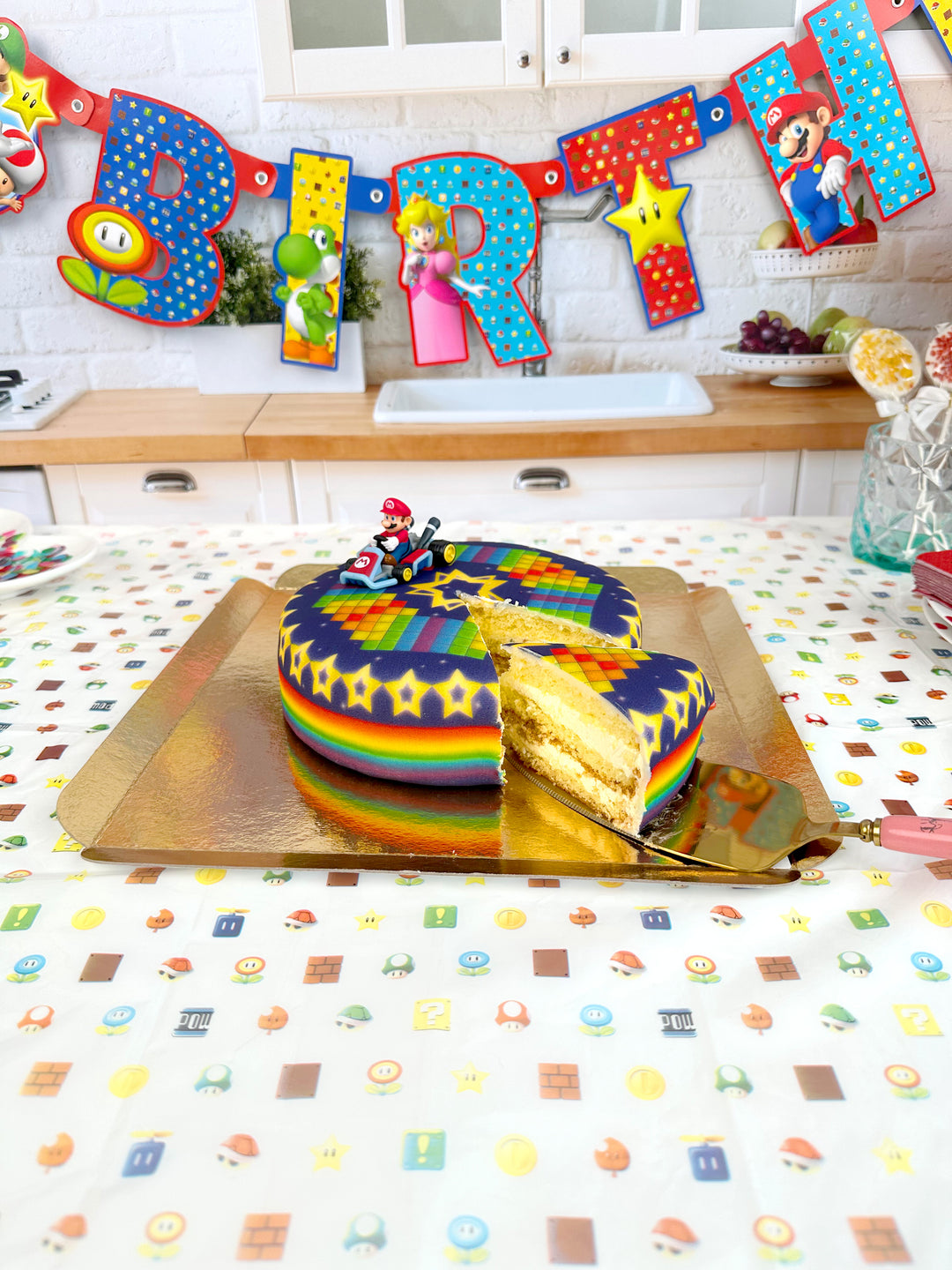 Mario Kart® sur gâteau Route aux étoiles