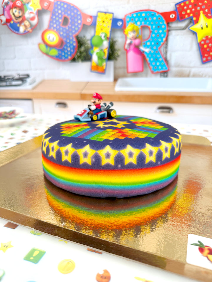 Mario Kart® sur gâteau Route aux étoiles