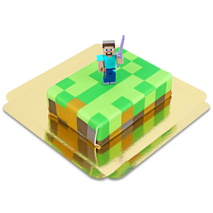 Figurine Minecraft® sur gâteau « monde des jeux »
