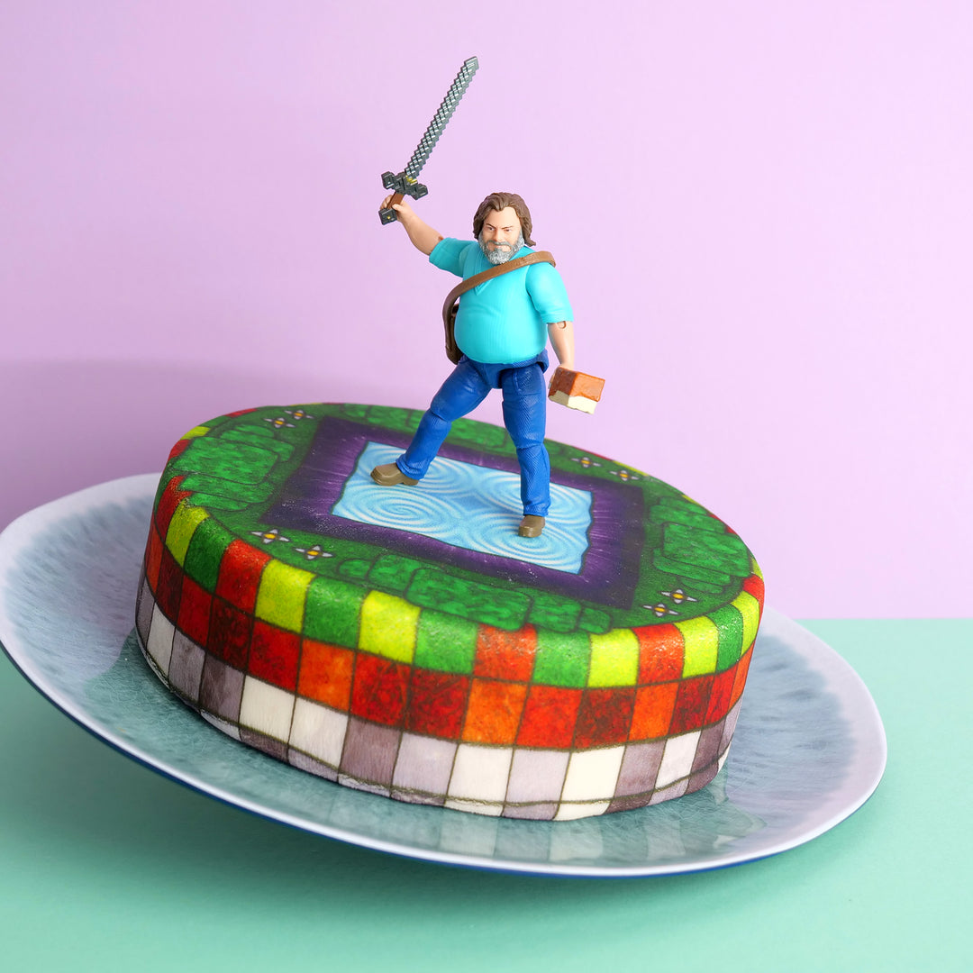 Figurine Minecraft® sur gâteau portail dimensionnel