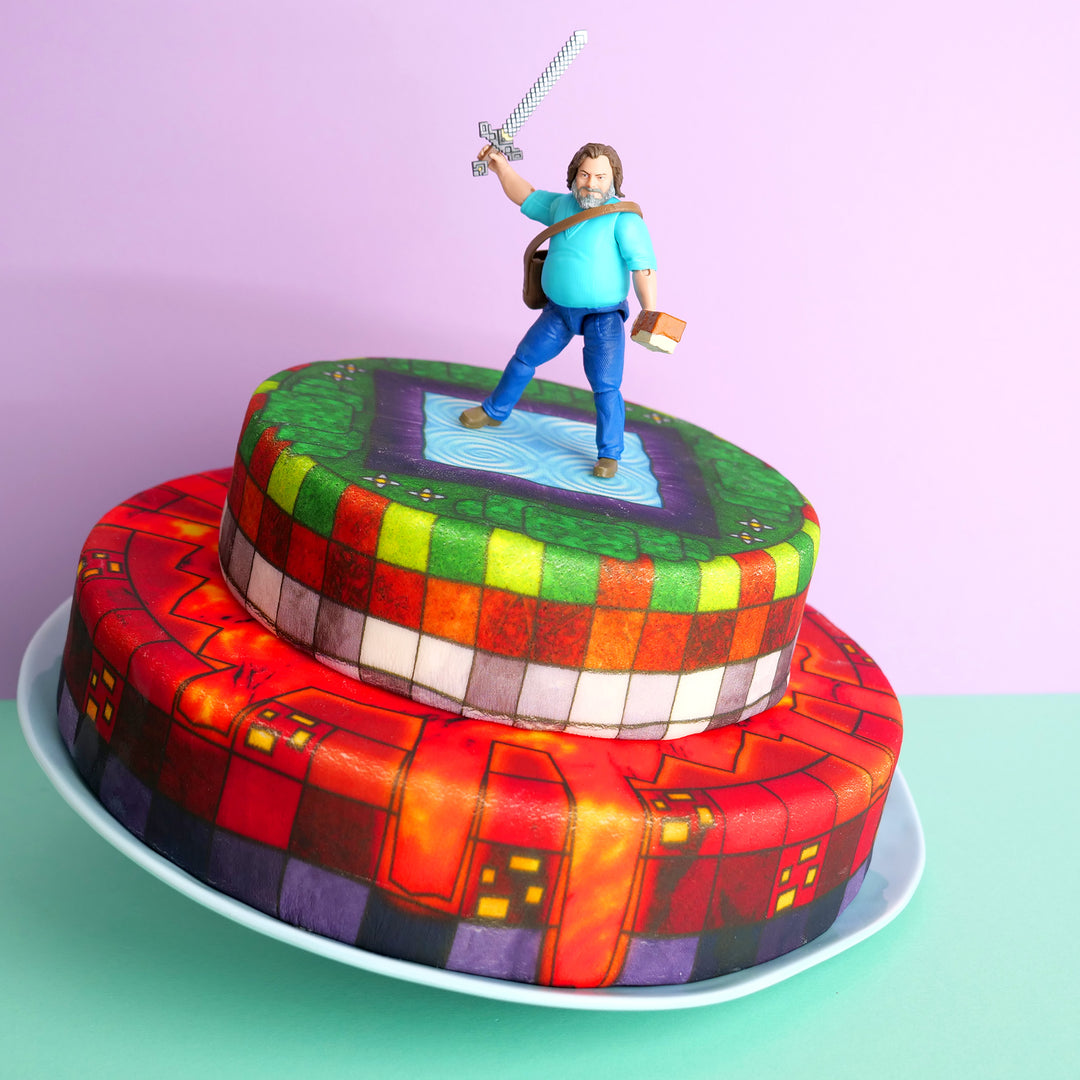 Figurine Minecraft® sur gâteau portail dimensionnel deux étages