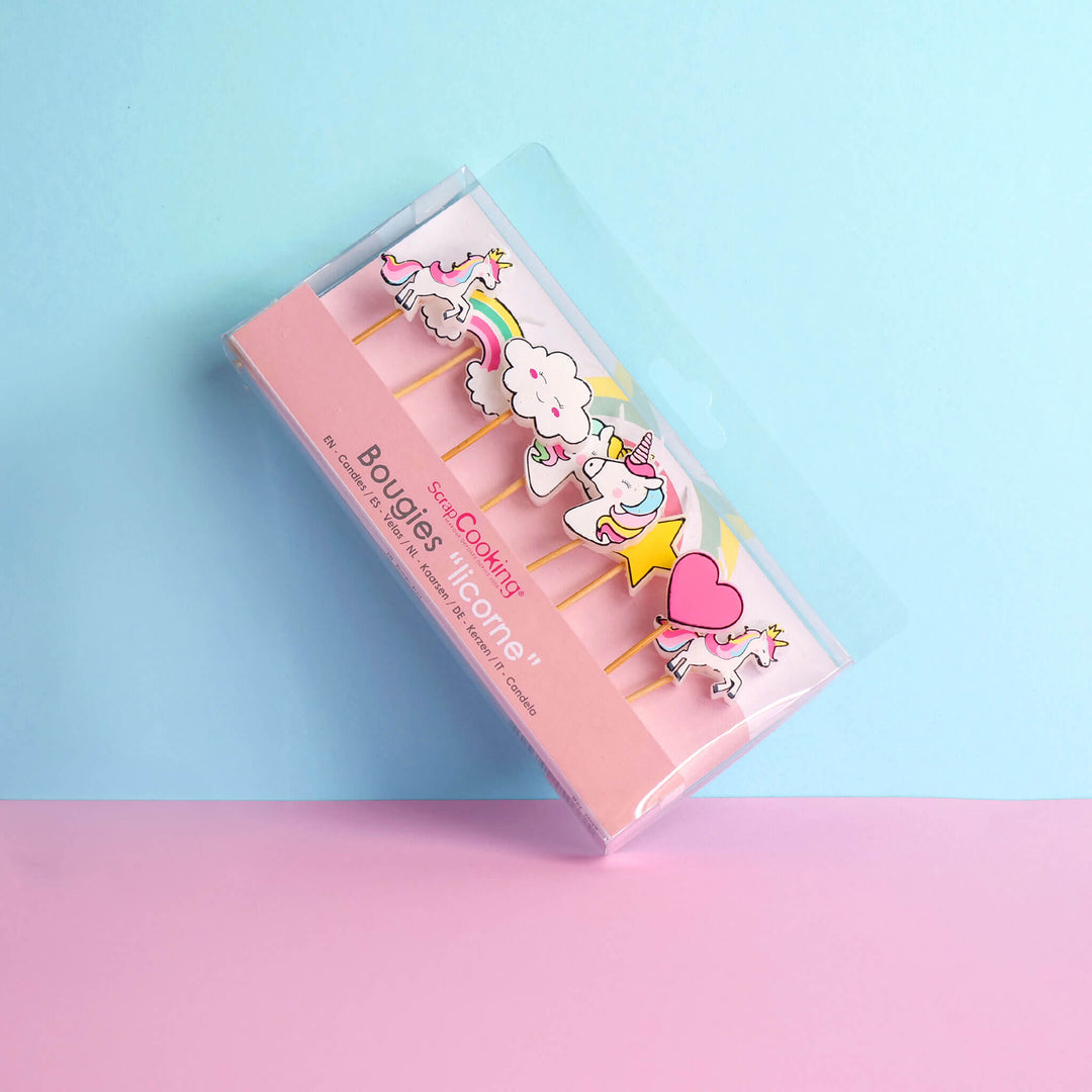 Set de bougies licornes mignonnes (8 pièces)