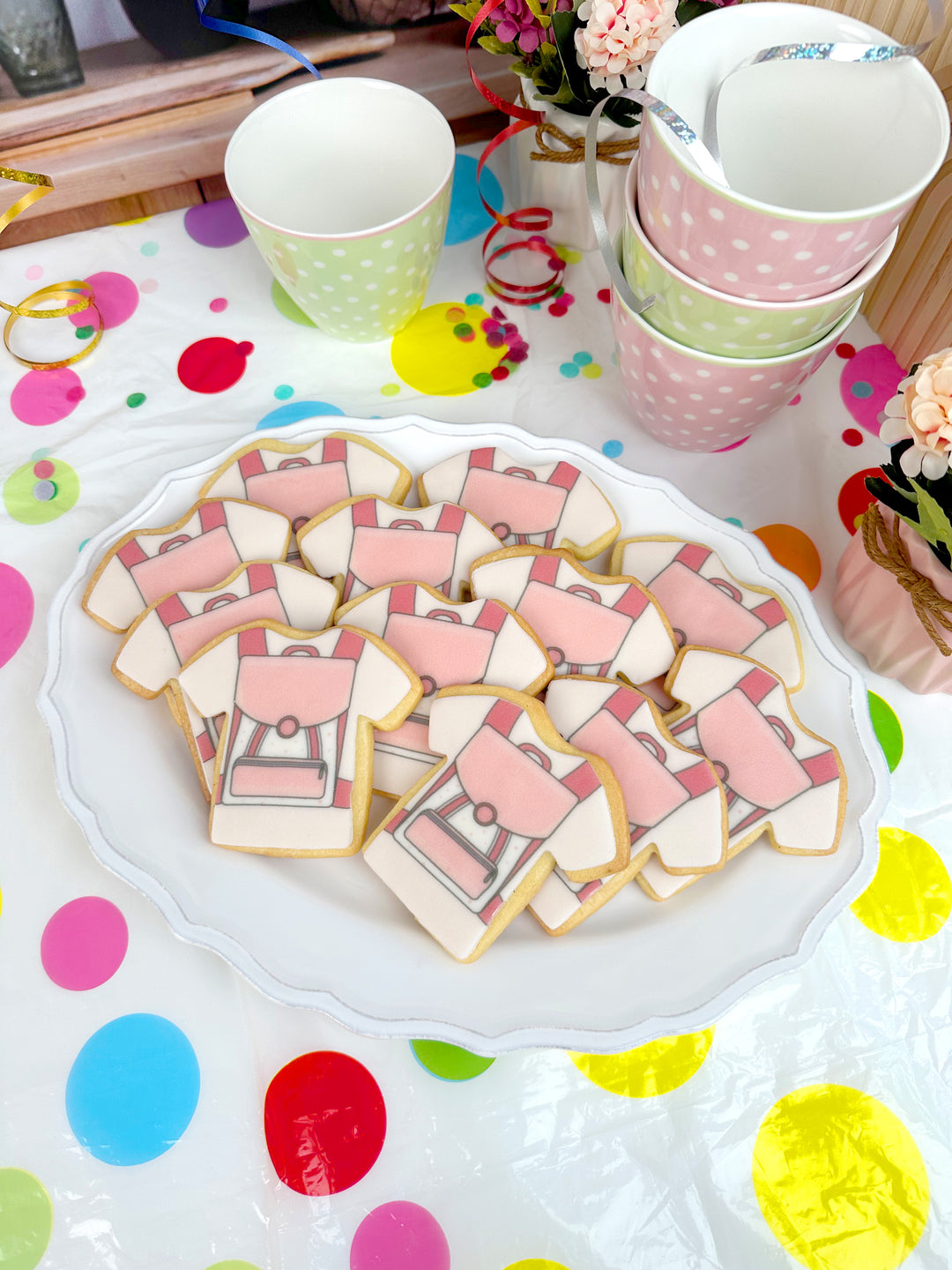 Biscuits cartables roses (12 pièces)