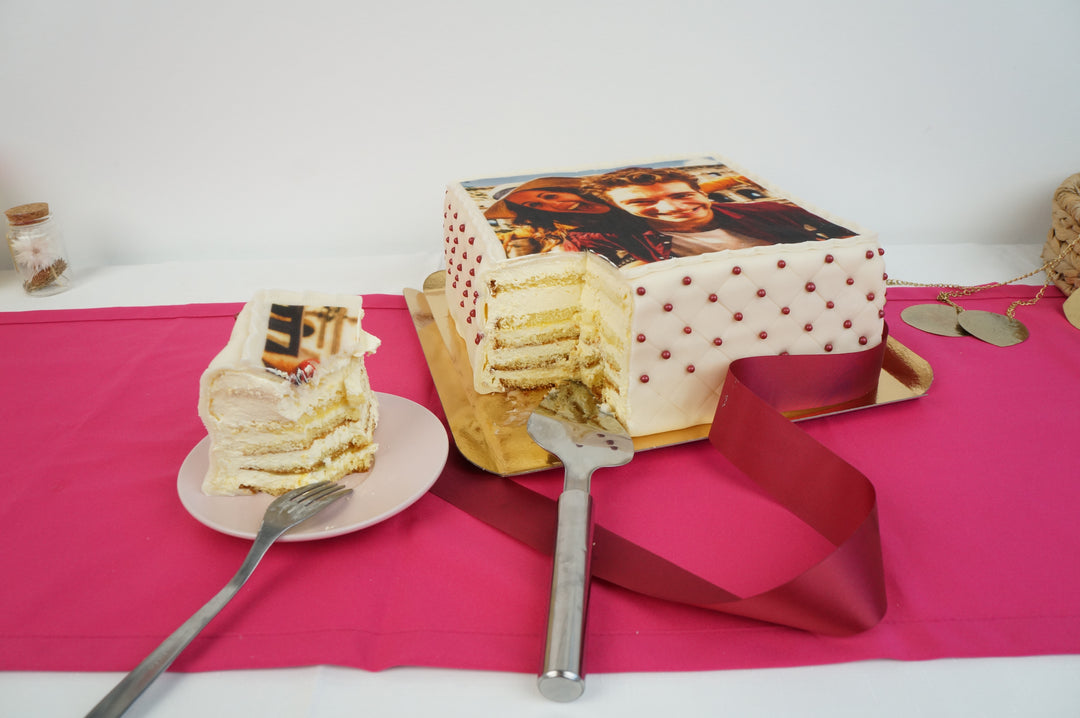 Gâteau photo carré deluxe 