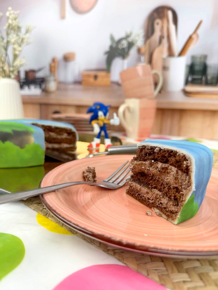 Figurine Sonic® sur gâteau île