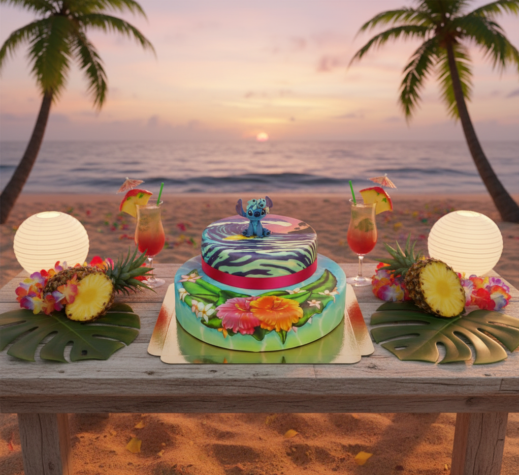 Stitch® sur gâteau surf à 2 étages