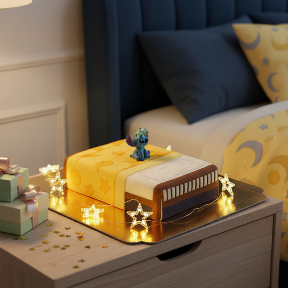 Stitch® et Souillon sur gâteau lit