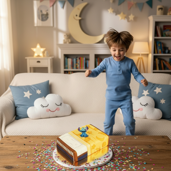Stitch® et Souillon sur gâteau lit
