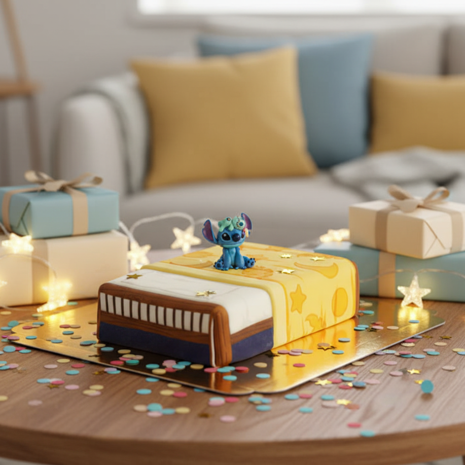 Stitch® et Souillon sur gâteau lit